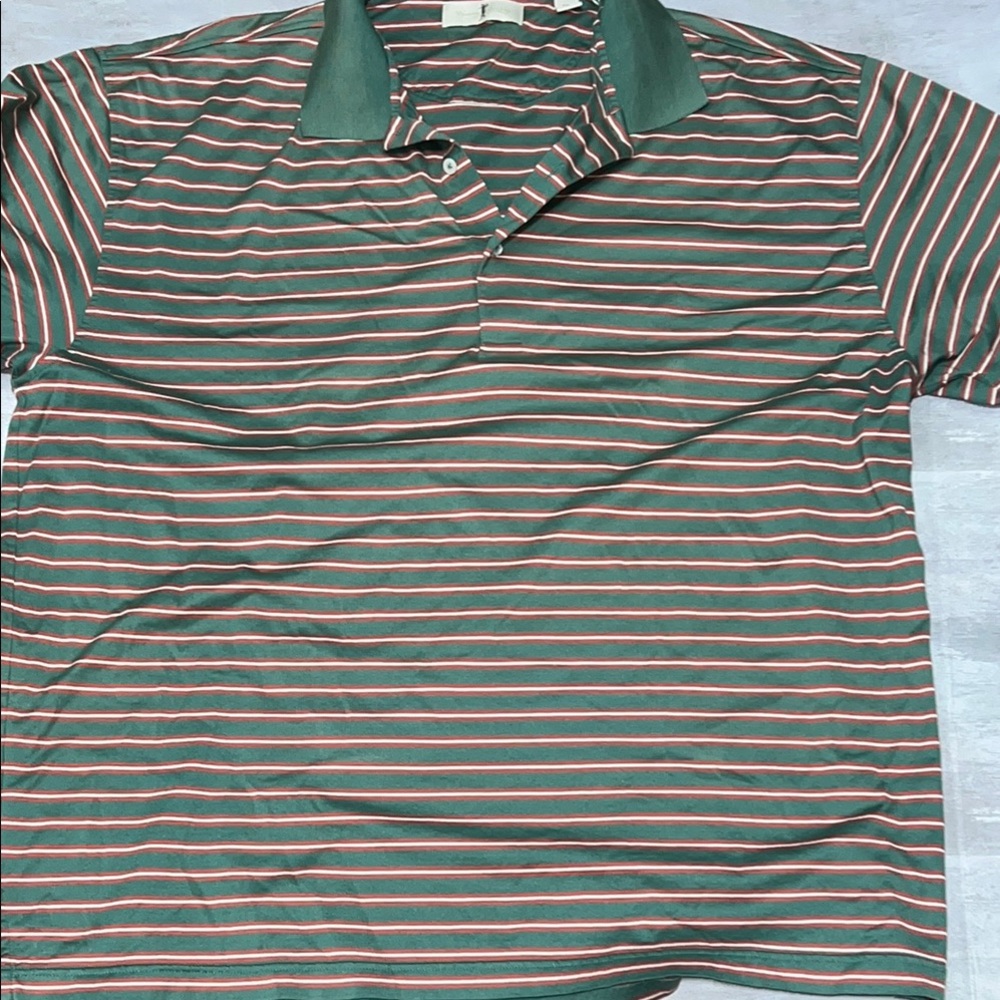 Harry Vardon Green and Red Striped Men's Polo Shirt